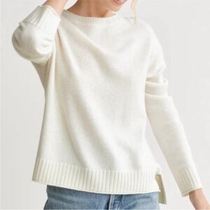 Jenni Kayne Everyday Sweater Cream Off White Wool Cashmere Small